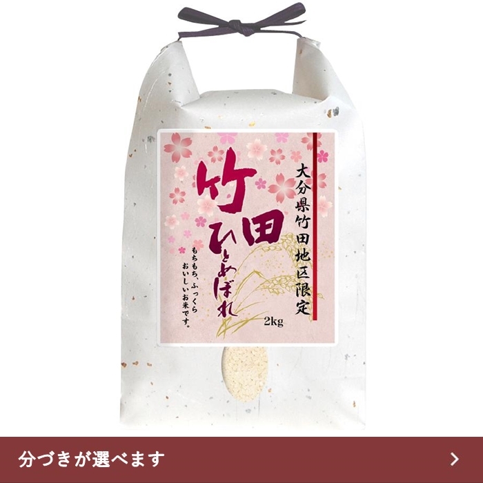 【送料無料】2kg 大分県竹田市産 ひとめぼれ 令和5年産